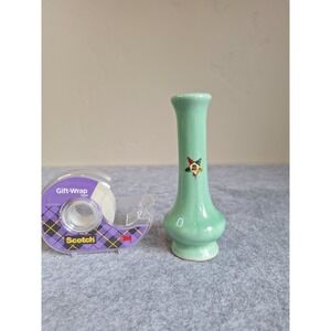 A. Lombardo jewelers light blue bud vase with the Order of the Eastern Star